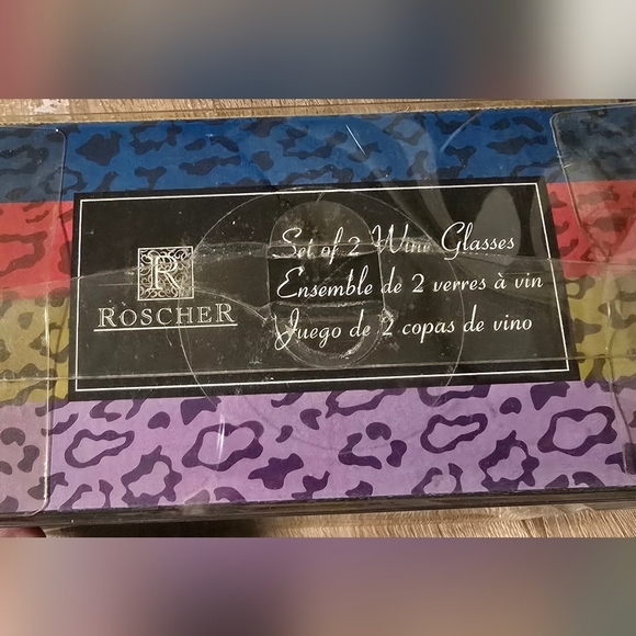 LOT of BUILT Oragami Collapsable Wine Tote +2 Hand Pinted Cheetah Wine Glasses - Picture 4 of 7